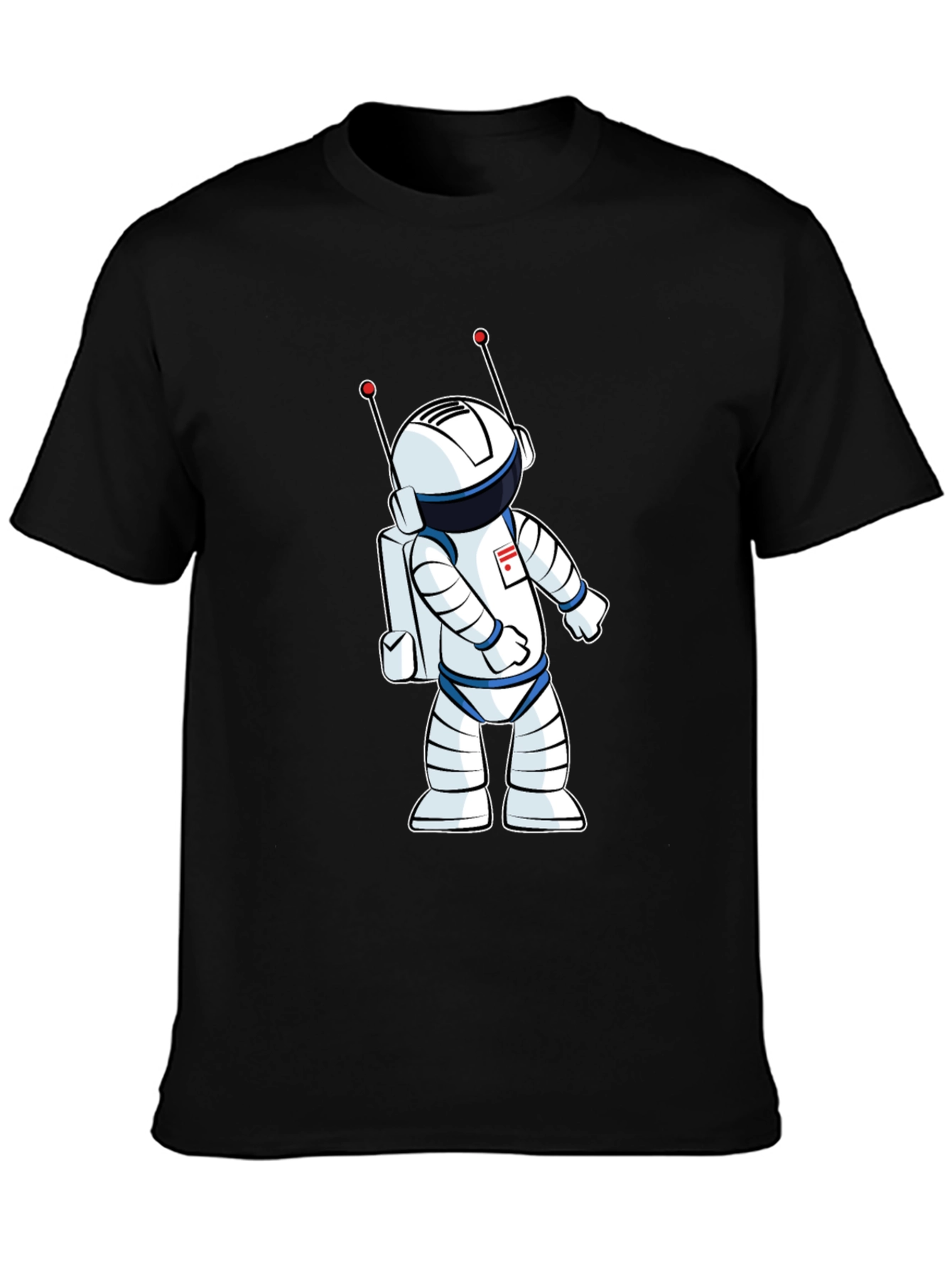 Astronaut Graphic T-Shirt - Black Crew Neck Tee