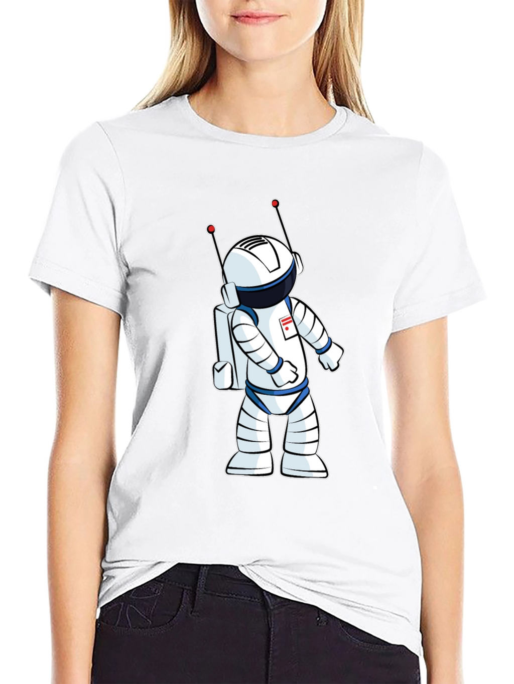 Astronaut Graphic T-Shirt - Black Crew Neck Tee
