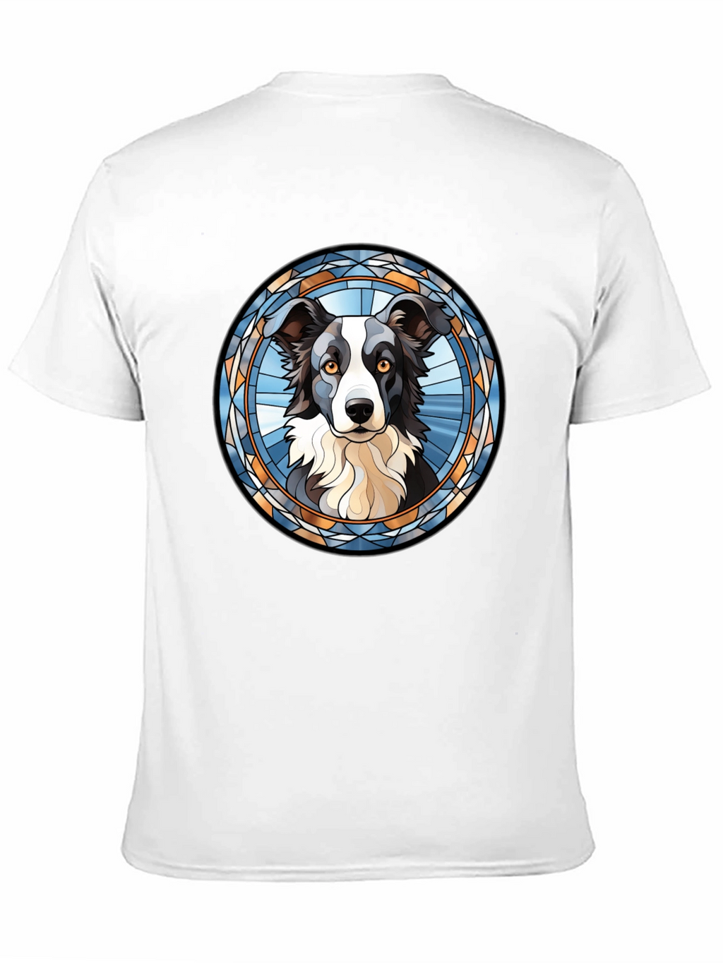 Border Collie Stained Glass Style T-Shirt