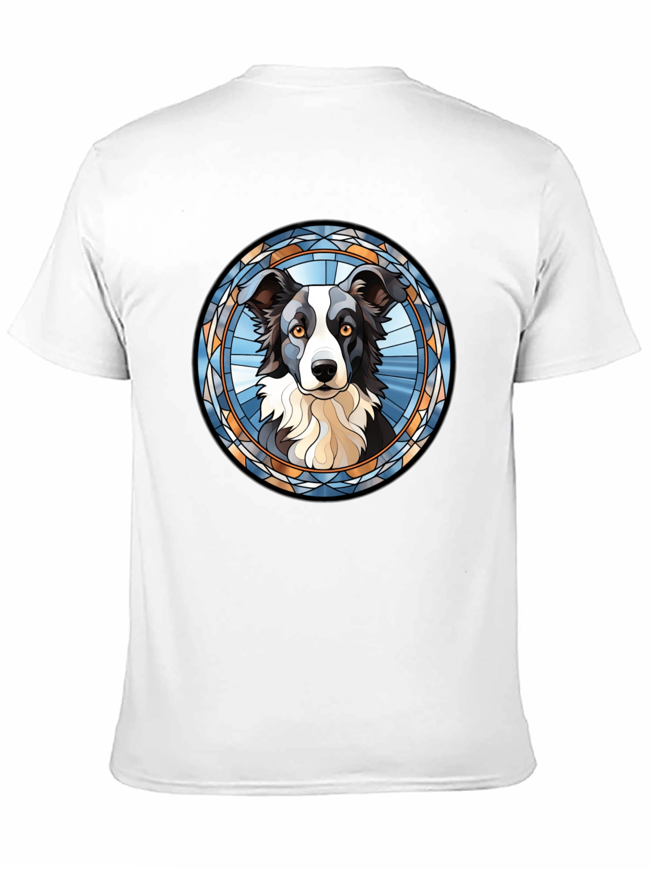 Border Collie Stained Glass Style T-Shirt