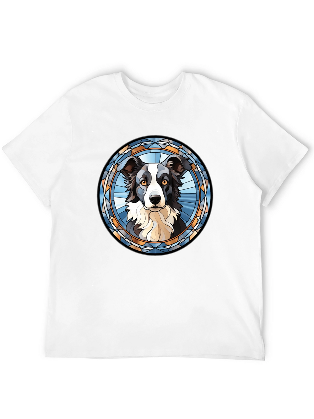 Border Collie Stained Glass Style T-Shirt