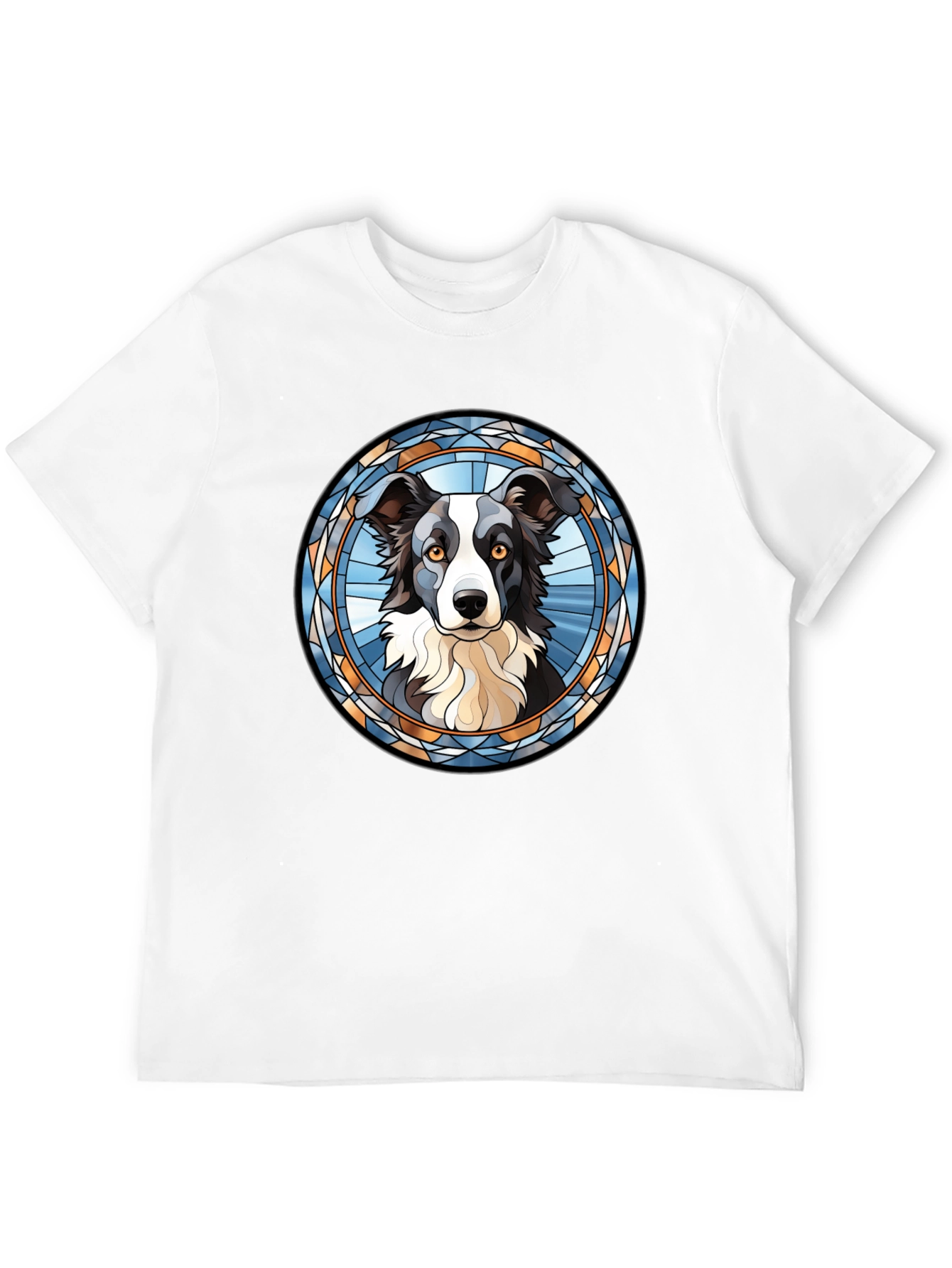Border Collie Stained Glass Style T-Shirt