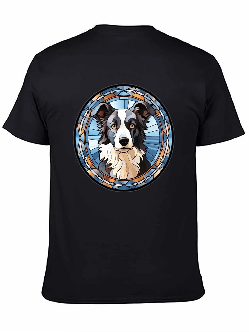 Border Collie Stained Glass Style T-Shirt