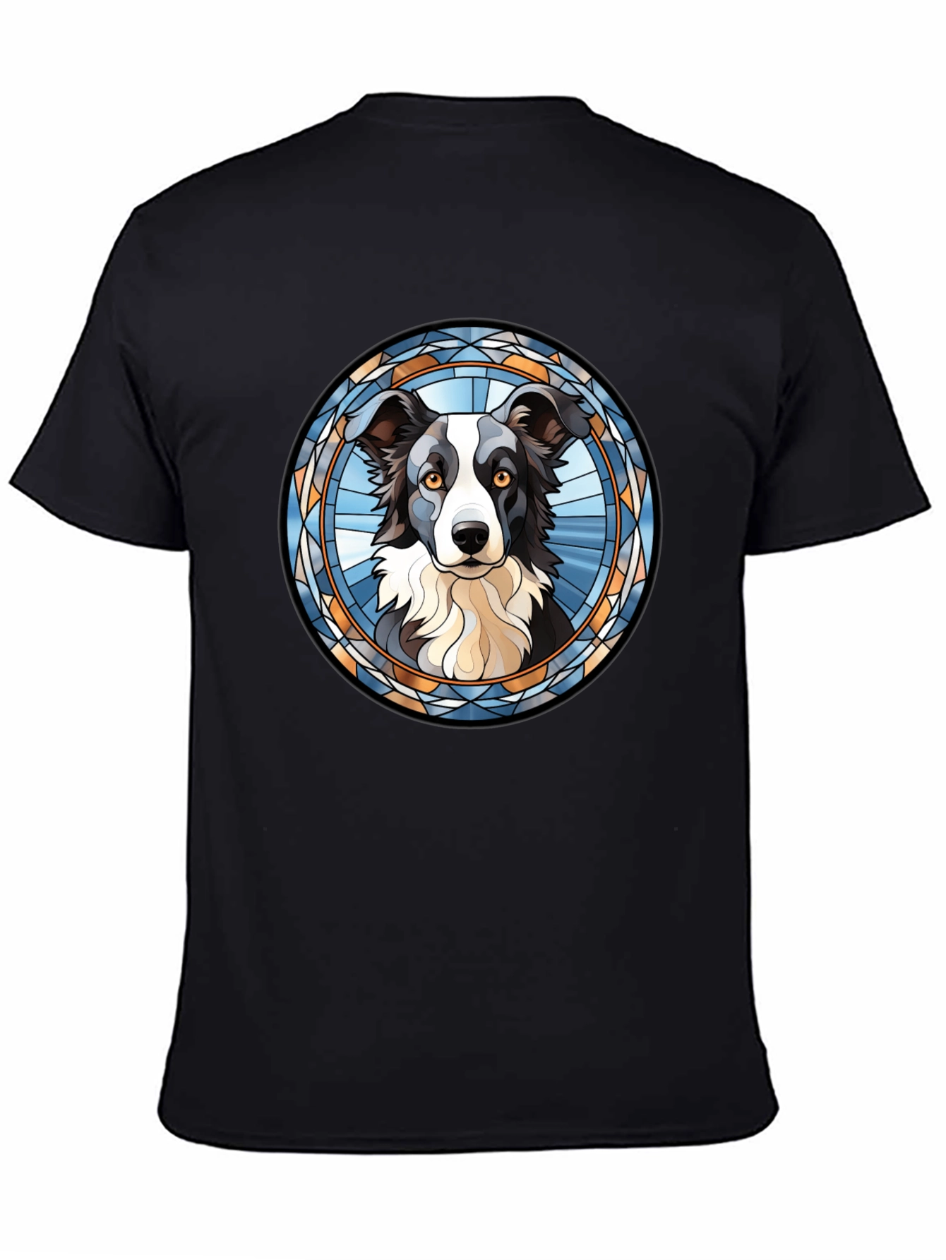 Border Collie Stained Glass Style T-Shirt