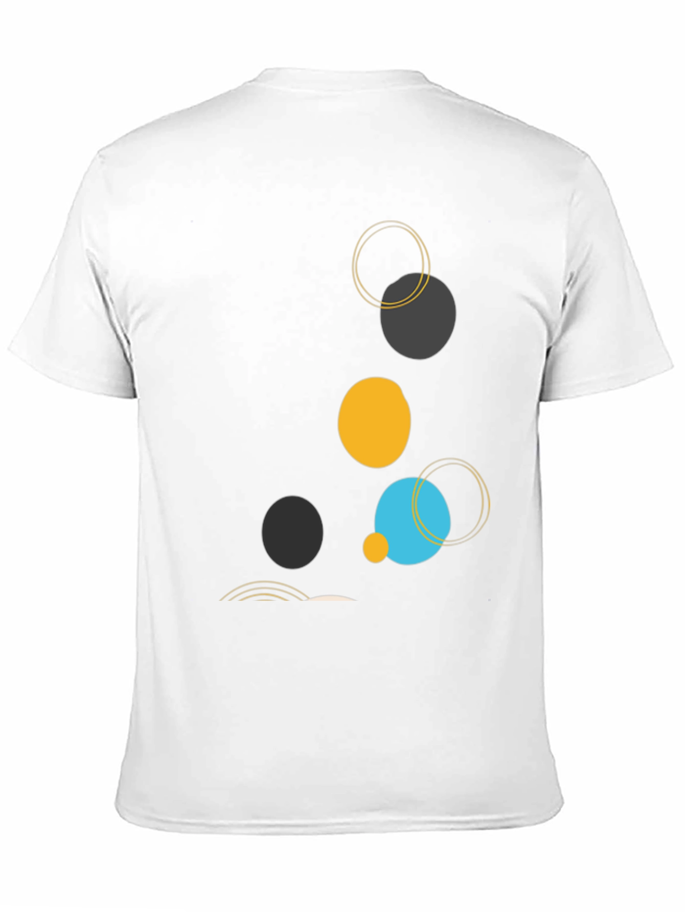 Abstract Circle Design Black T-Shirt