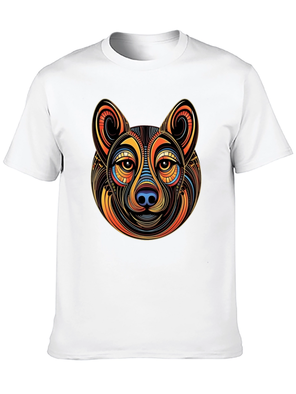 Abstract Dog Graphic Mens Black T-Shirt