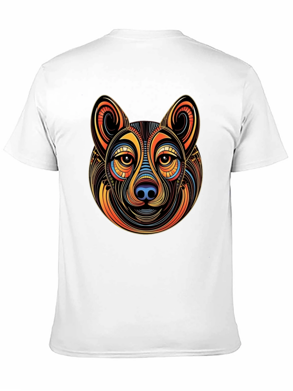 Abstract Dog Graphic Mens Black T-Shirt