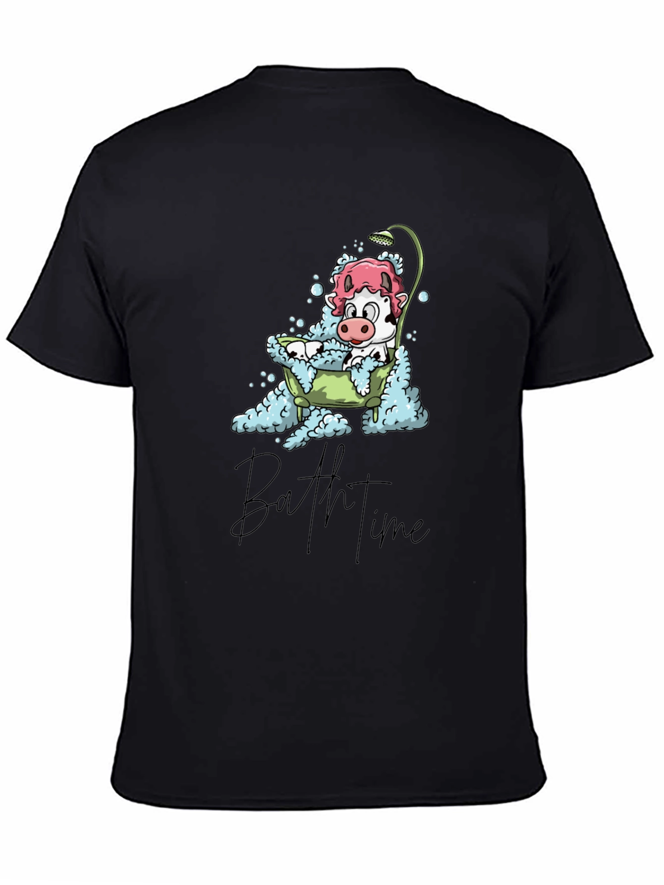 Bath Time Cow T-Shirt - Cute Cartoon Tee