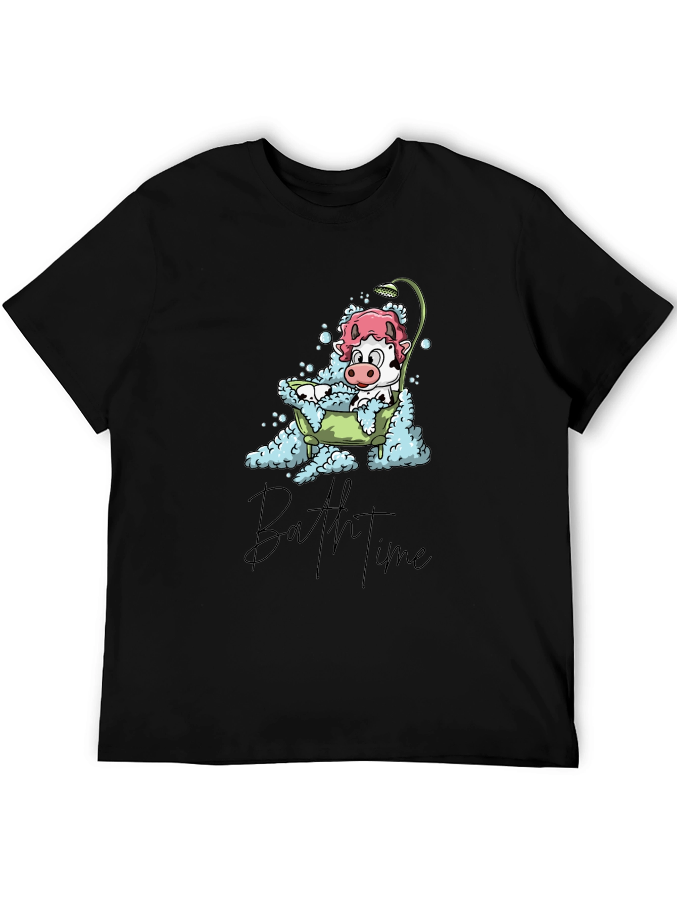 Bath Time Cow T-Shirt - Cute Cartoon Tee