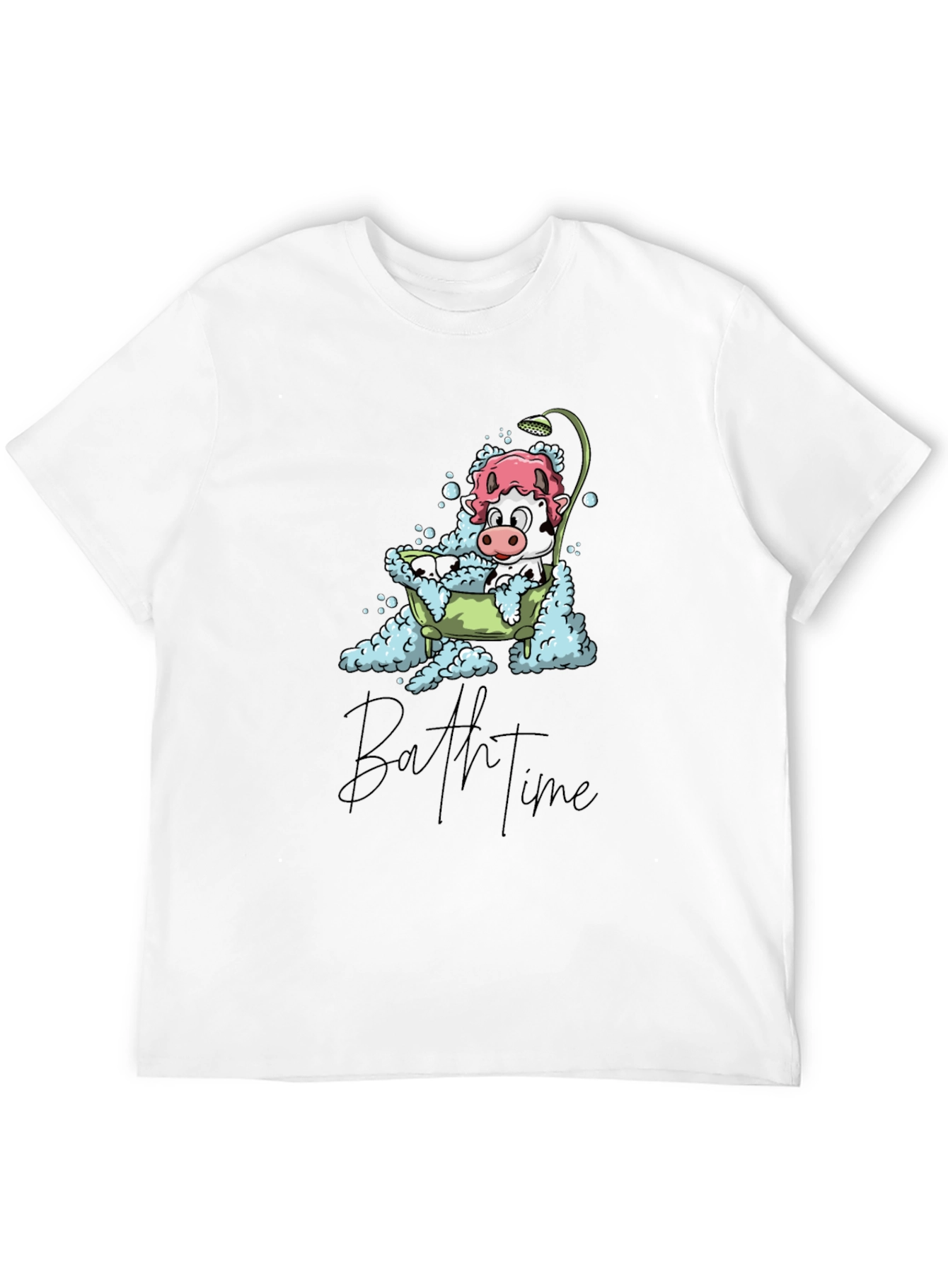 Bath Time Cow T-Shirt - Cute Cartoon Tee