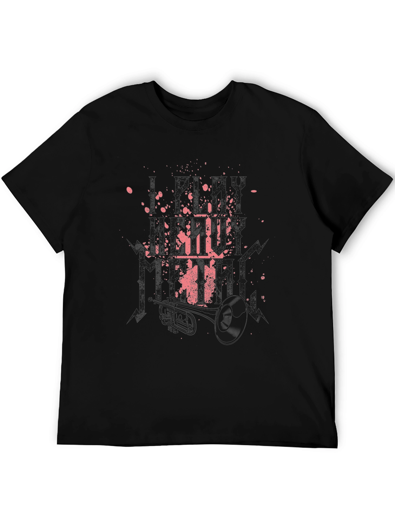 Black Graphic Tee with Pink Ink Splatter Design