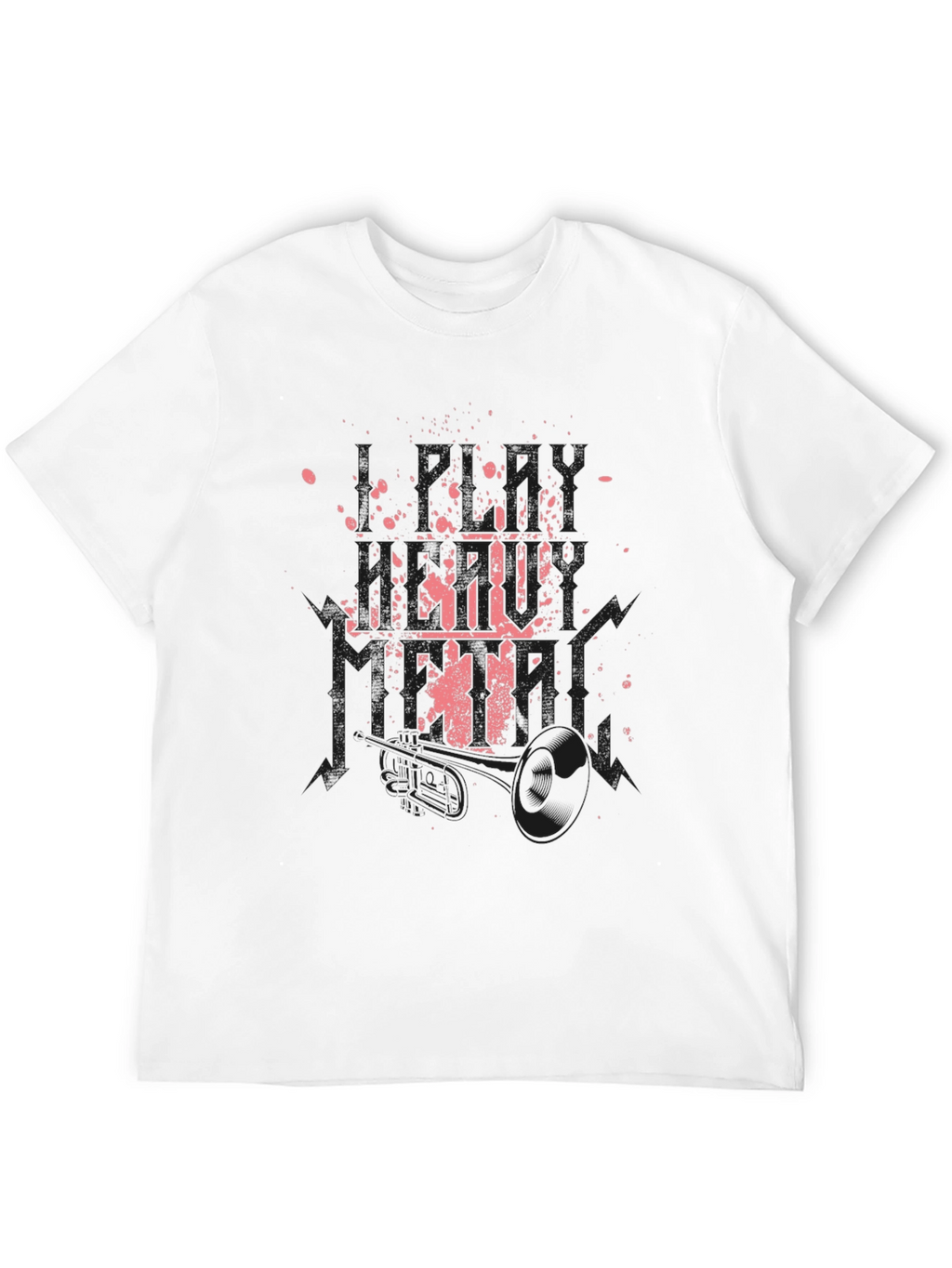 Black Graphic Tee with Pink Ink Splatter Design