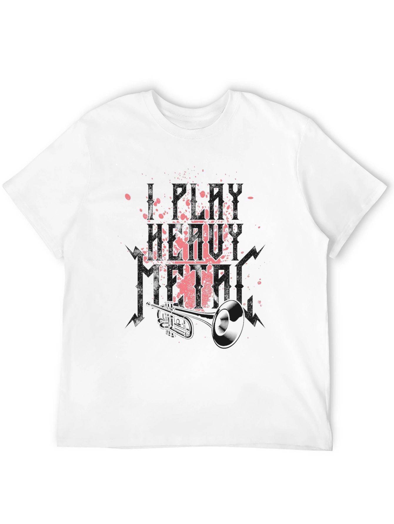 Black Graphic Tee with Pink Ink Splatter Design