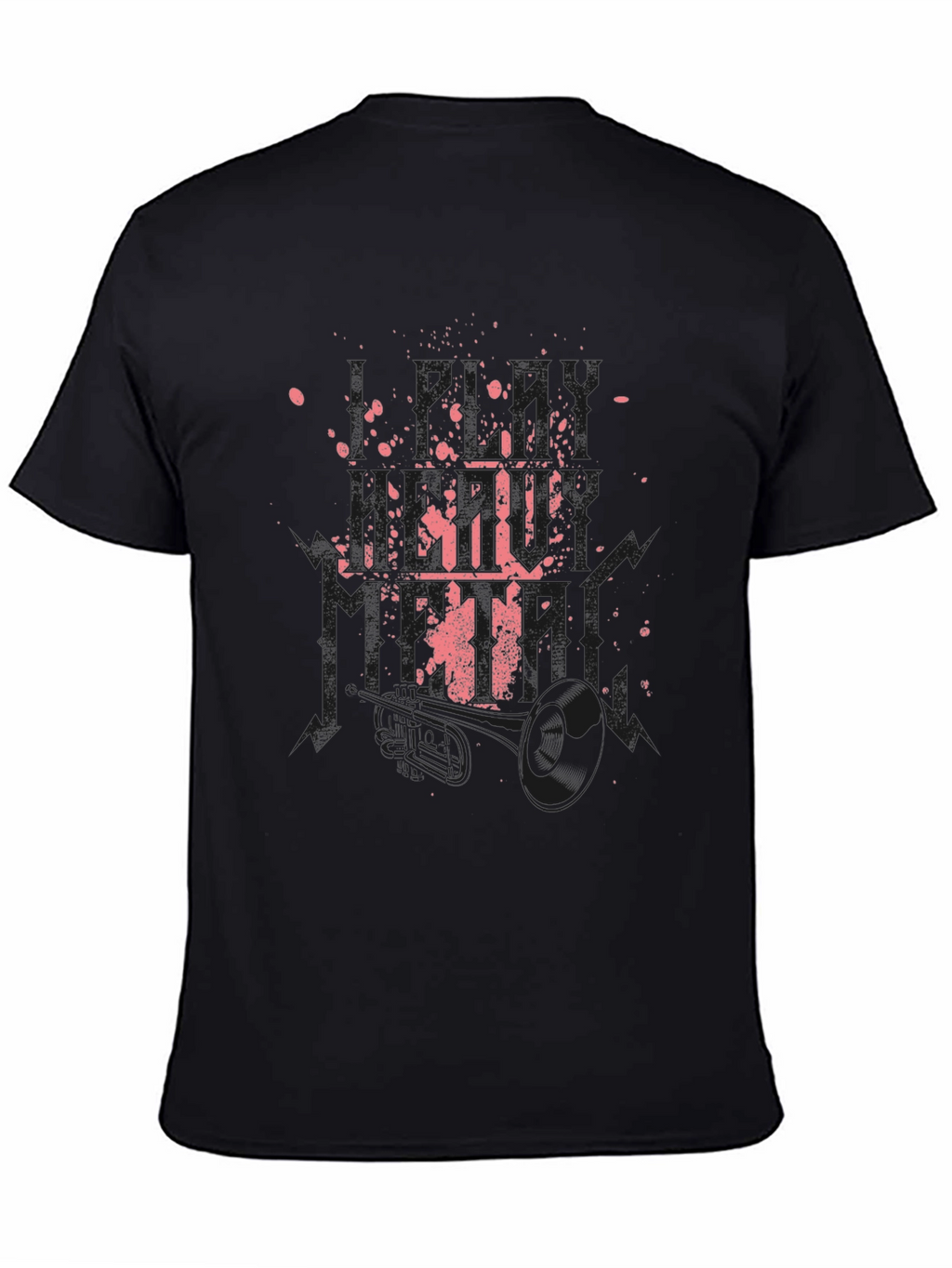 Black Graphic Tee with Pink Ink Splatter Design
