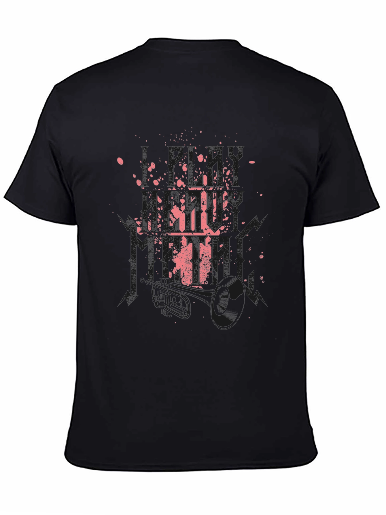 Black Graphic Tee with Pink Ink Splatter Design