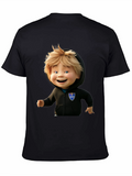 Boy in Hoodie Graphic T-Shirt