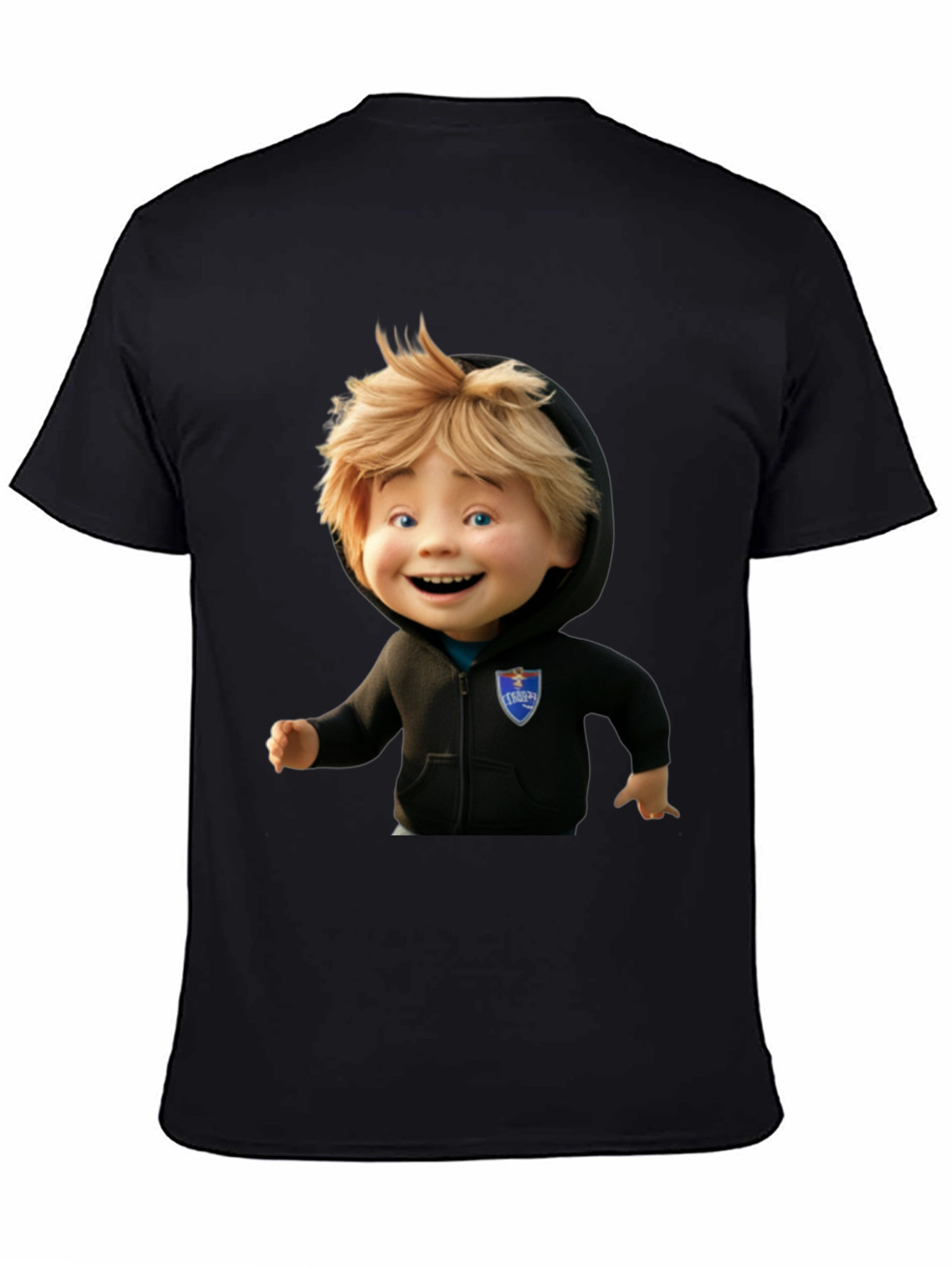 Boy in Hoodie Graphic T-Shirt