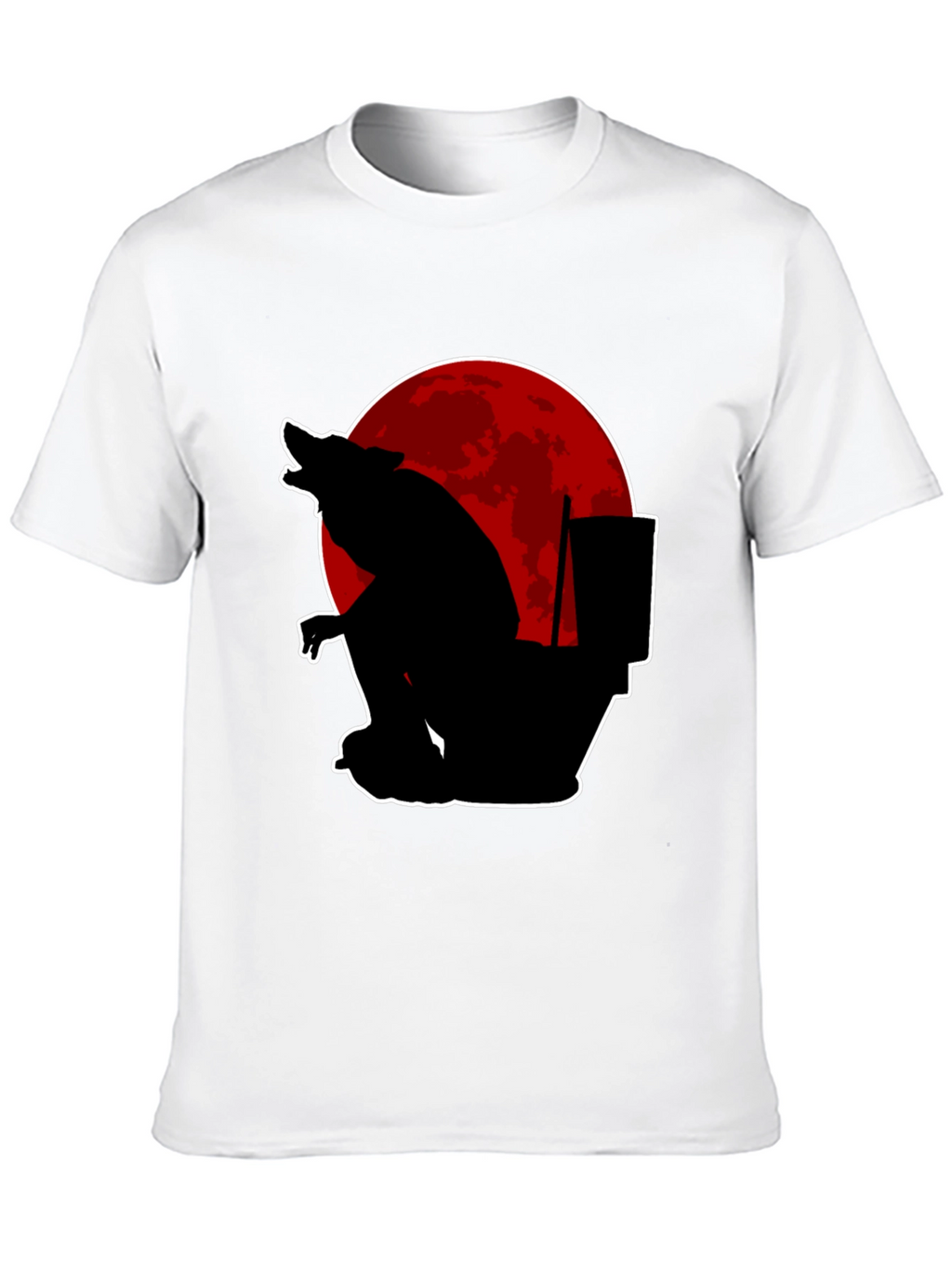 Werewolf Toilet Humor Black T-Shirt