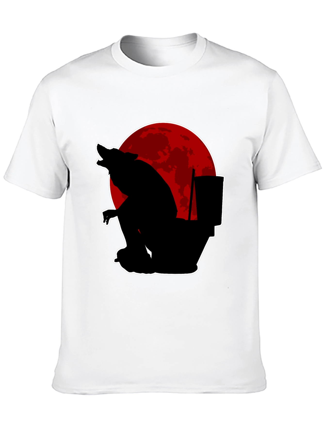 Werewolf Toilet Humor Black T-Shirt