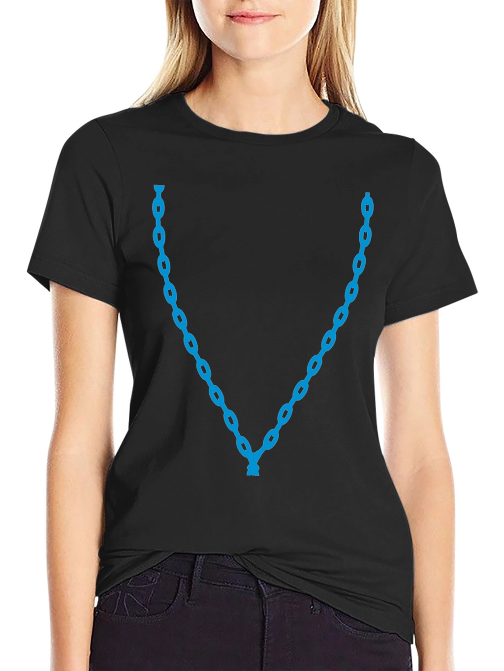 Blue Chain Graphic Tee - Stylish Casual Wear