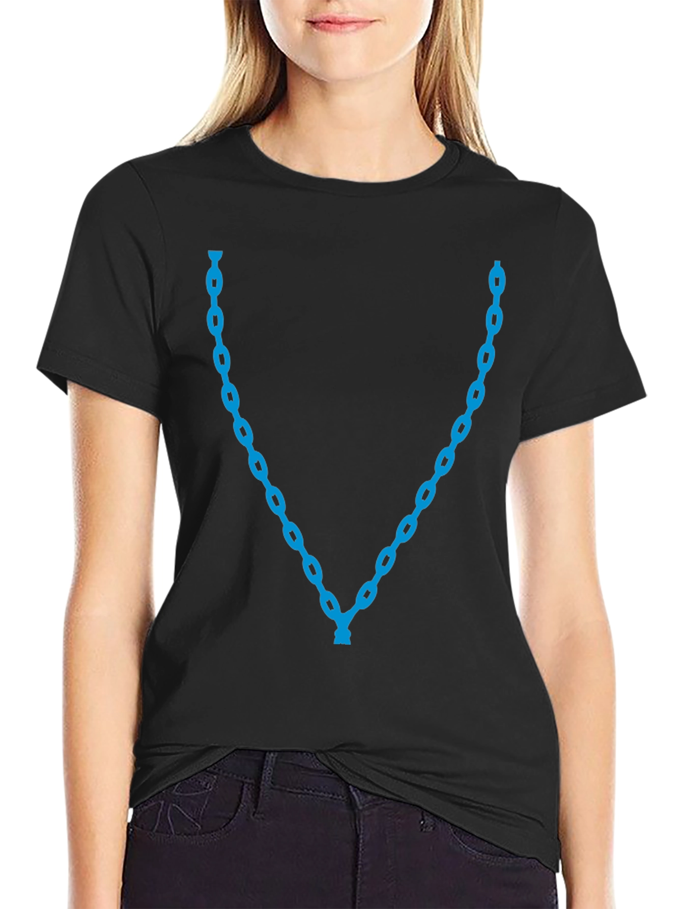Blue Chain Graphic Tee - Stylish Casual Wear