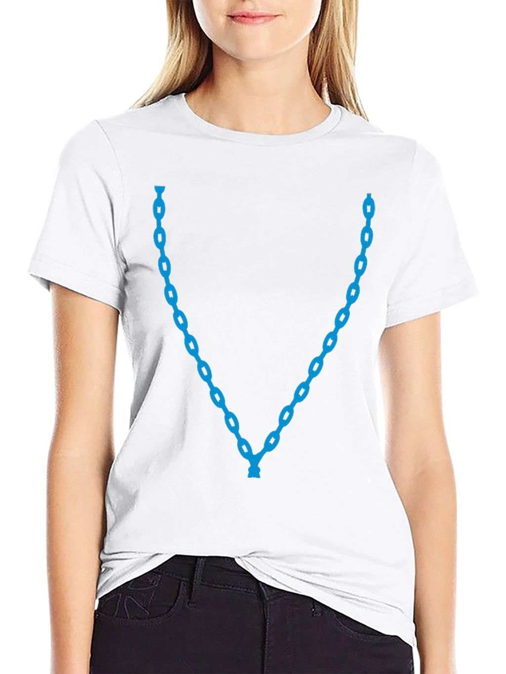Blue Chain Graphic Tee - Stylish Casual Wear