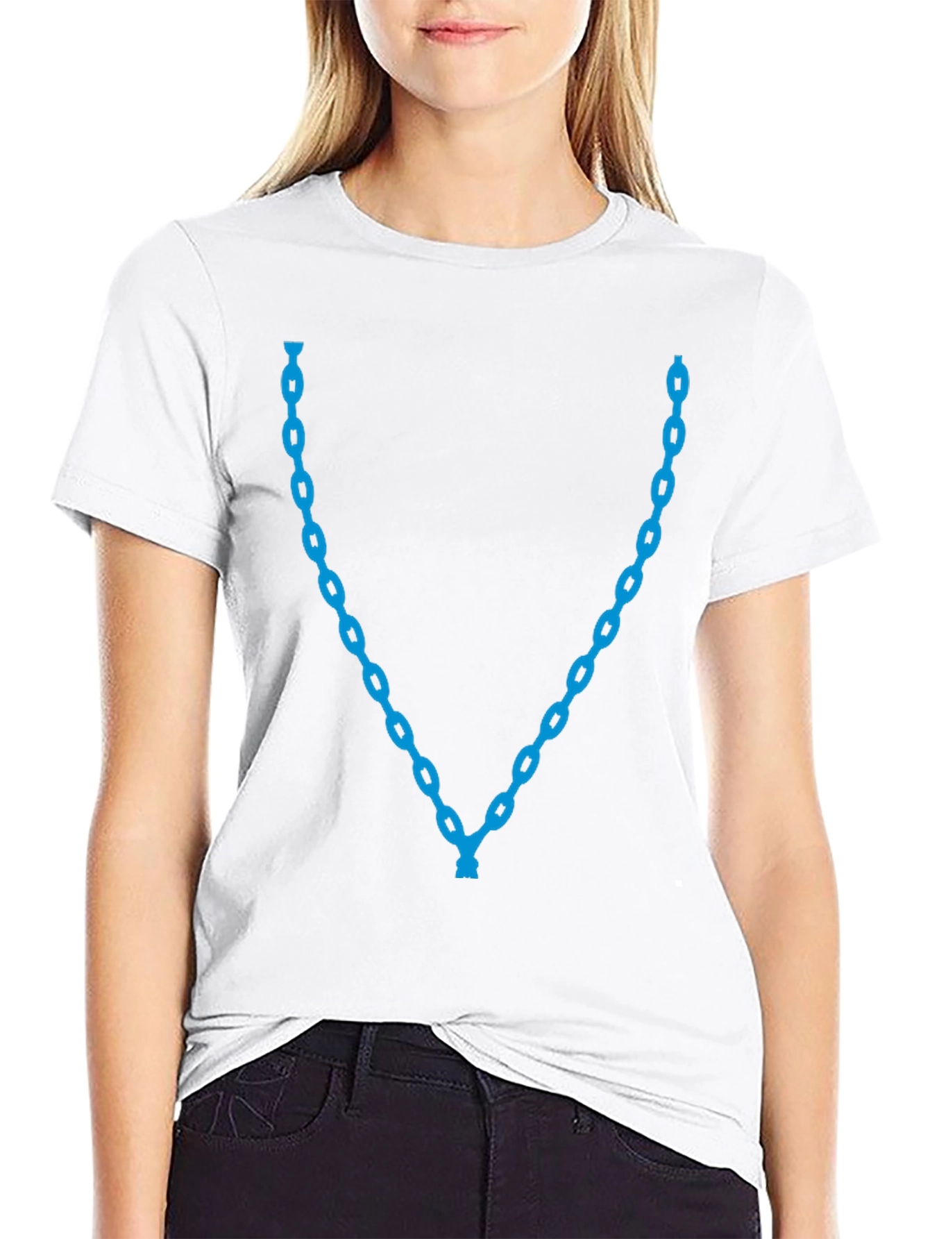 Blue Chain Graphic Tee - Stylish Casual Wear