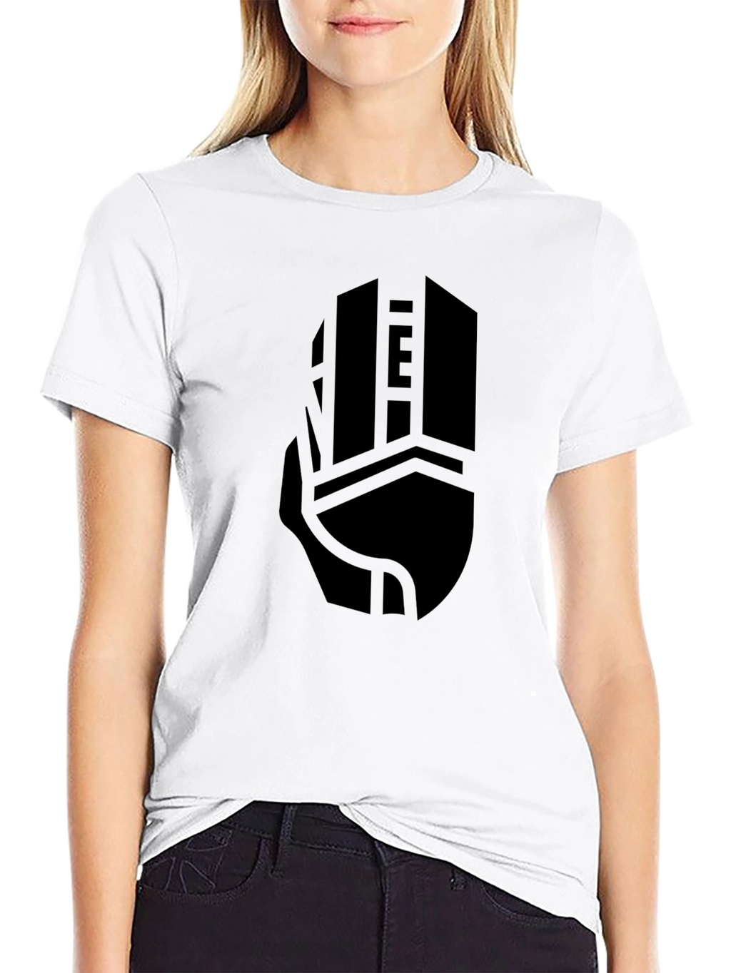 Geometric Skyscraper Graphic Tee - Modern Black T-Shirt