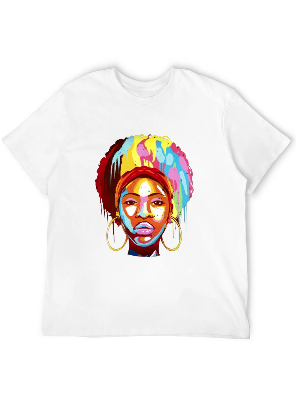 Afro Pop Art Tee - Vibrant Graphic Print