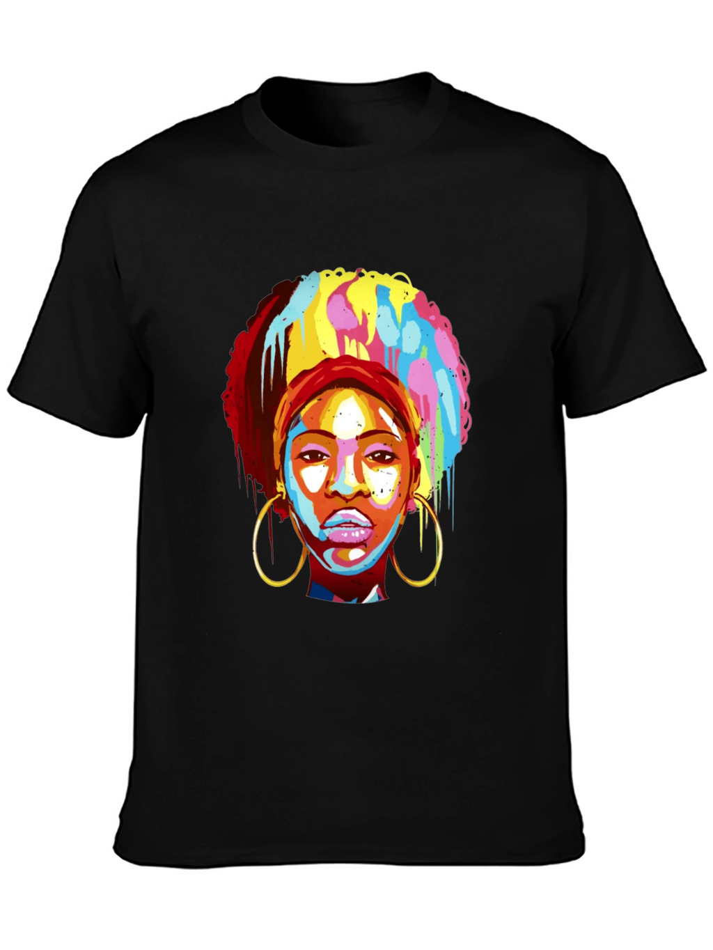 Afro Pop Art Tee - Vibrant Graphic Print