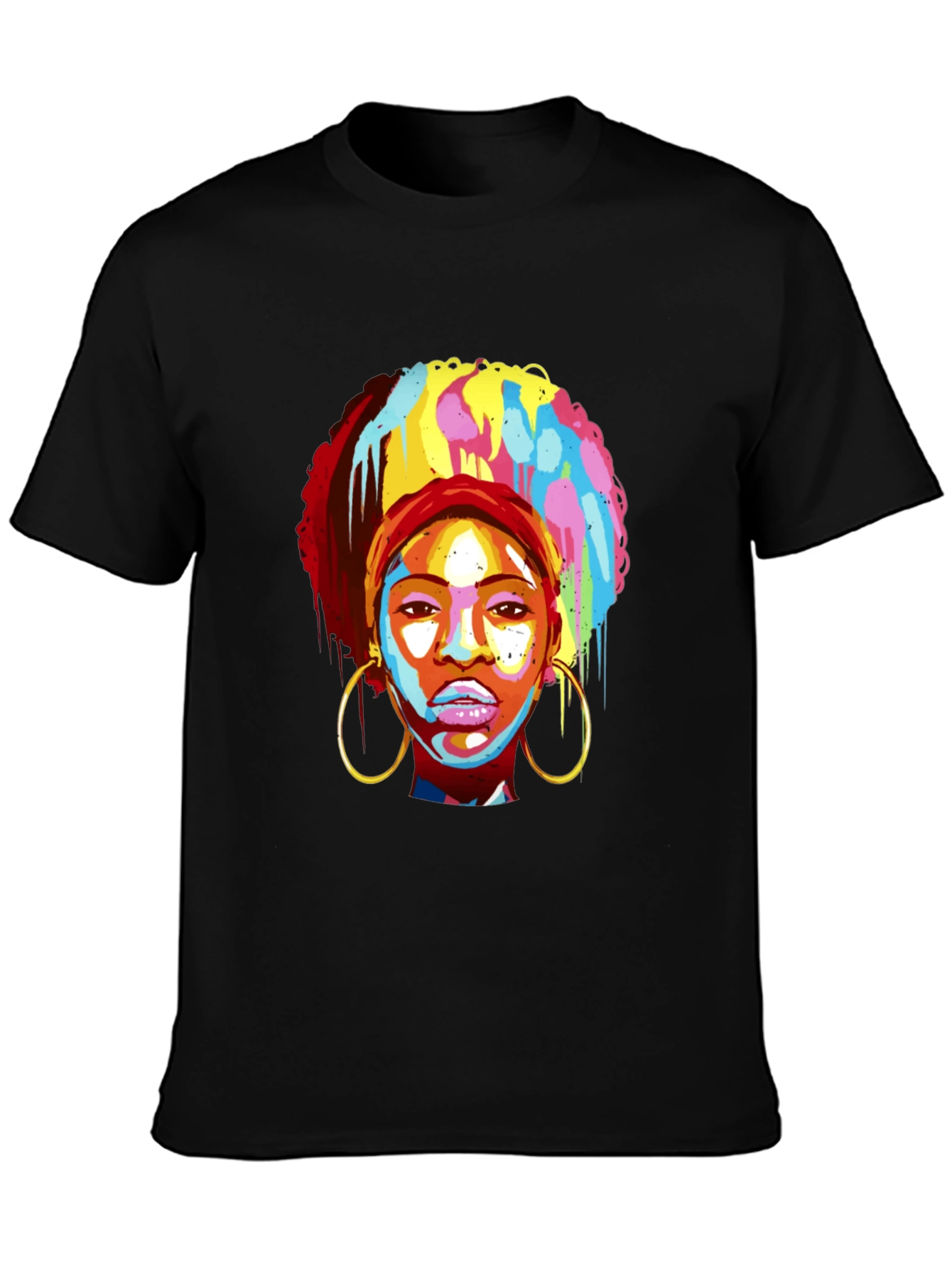 Afro Pop Art Tee - Vibrant Graphic Print