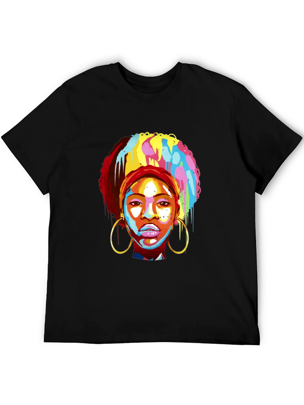 Afro Pop Art Tee - Vibrant Graphic Print
