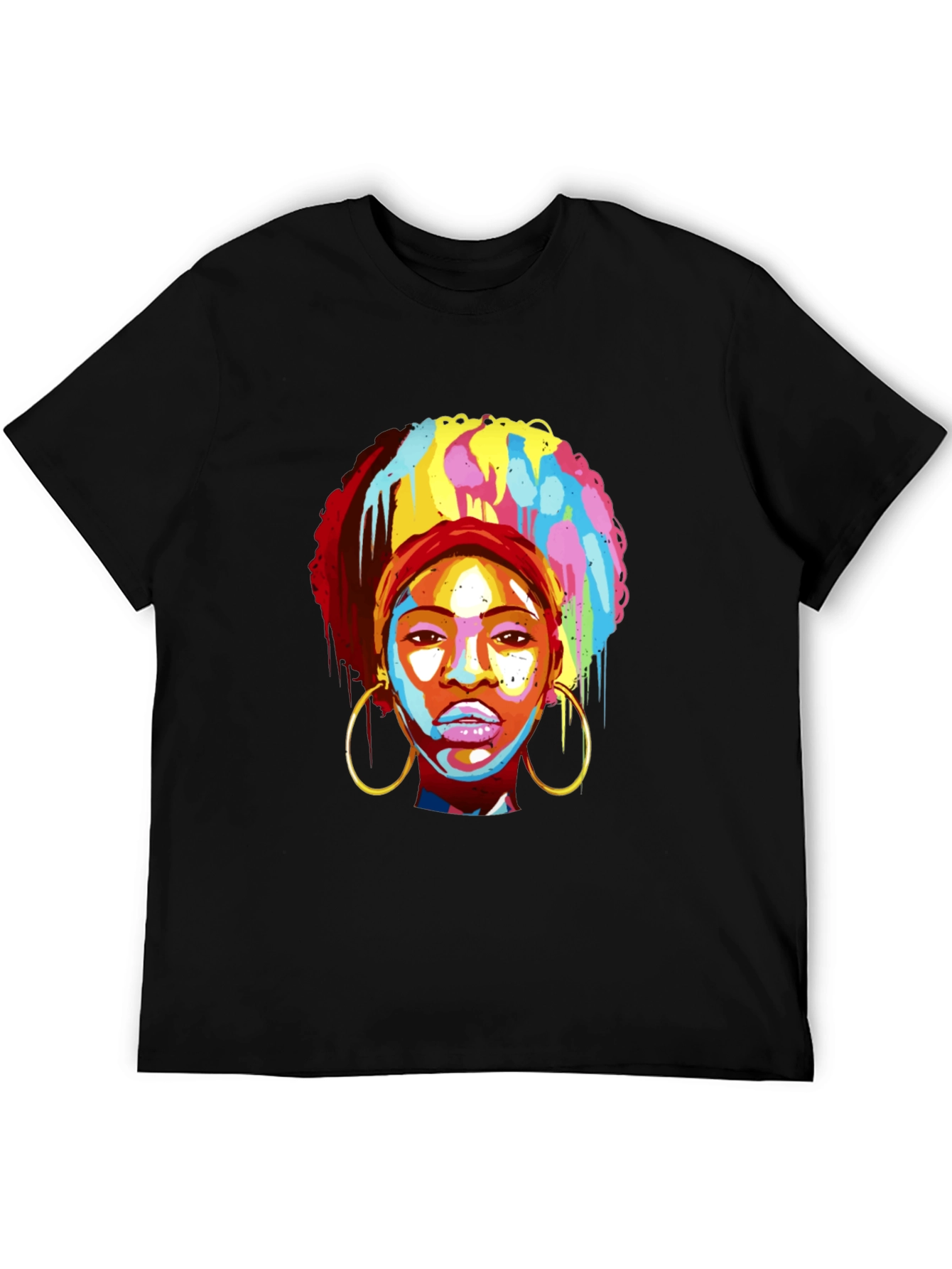 Afro Pop Art Tee - Vibrant Graphic Print
