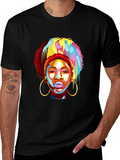 Afro Pop Art Tee - Vibrant Graphic Print