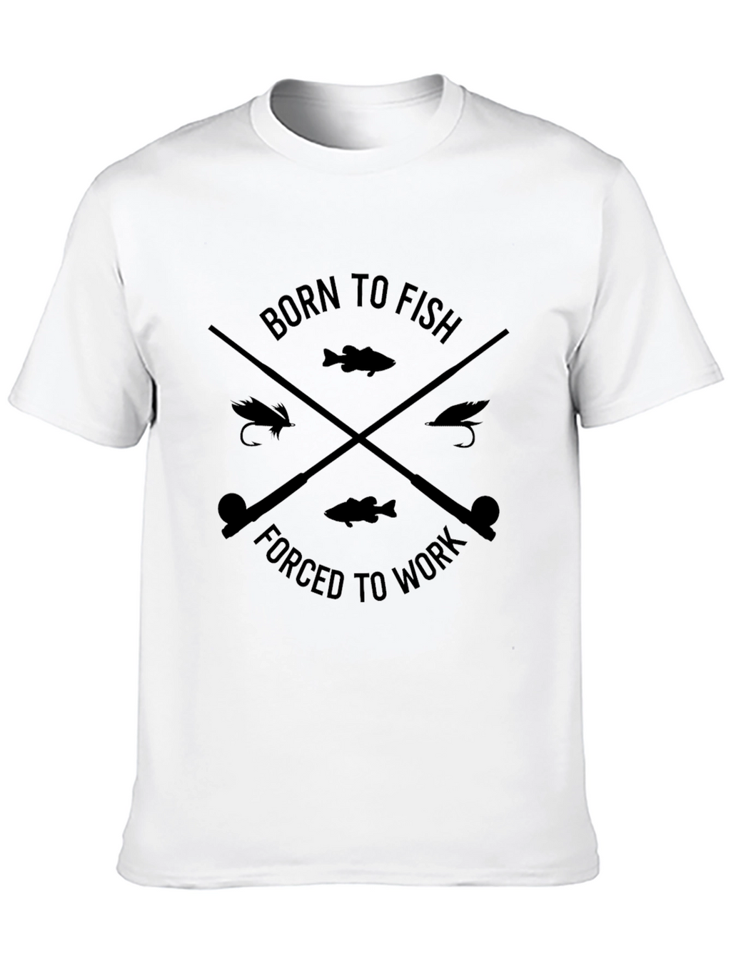 Born to Fish T-Shirt - Fishing Rod Design