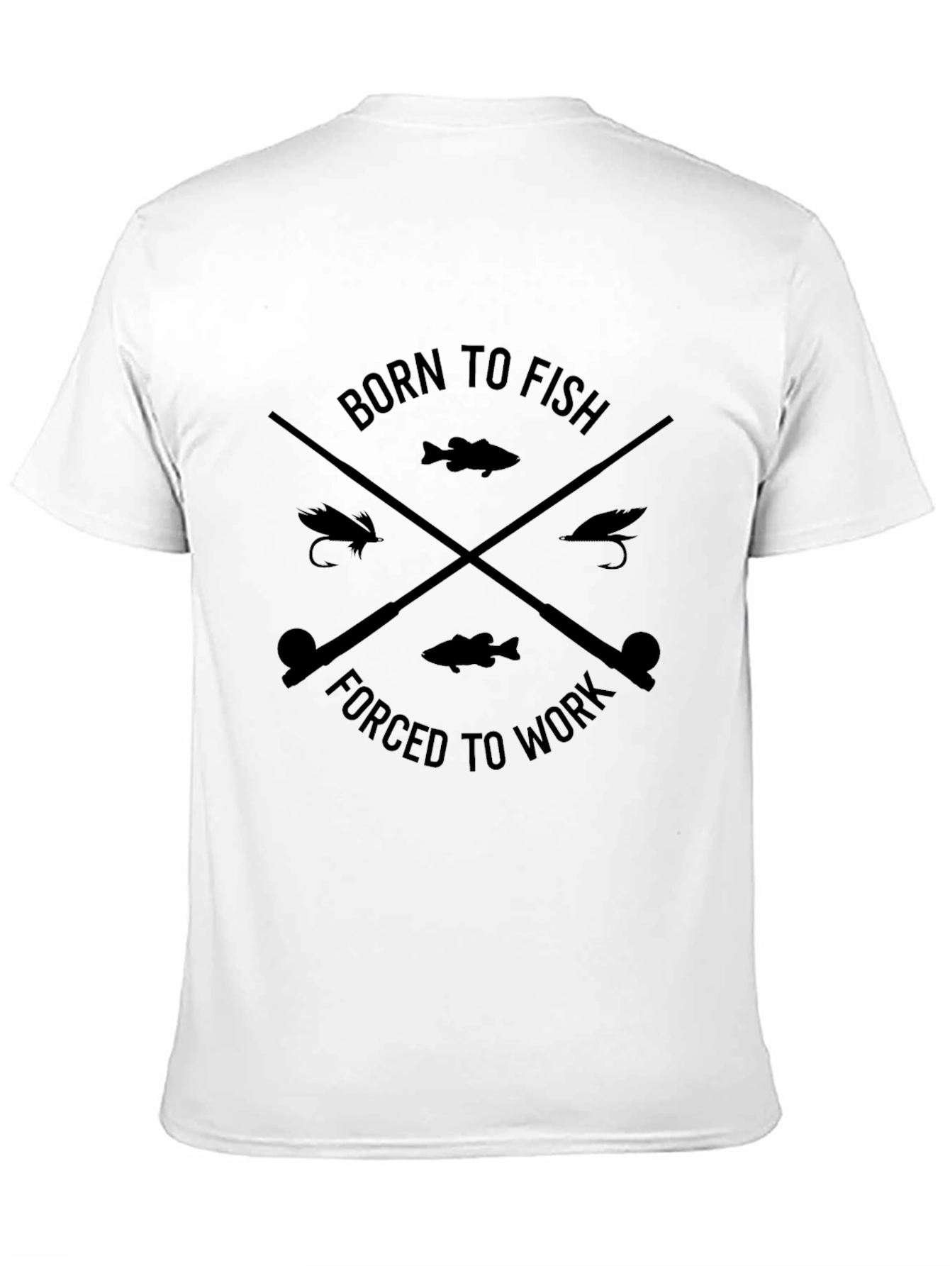 Born to Fish T-Shirt - Fishing Rod Design