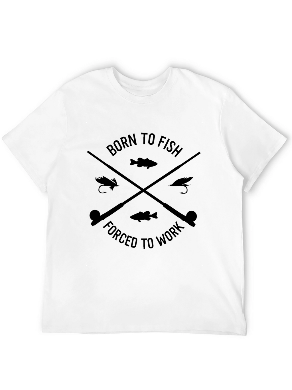 Born to Fish T-Shirt - Fishing Rod Design