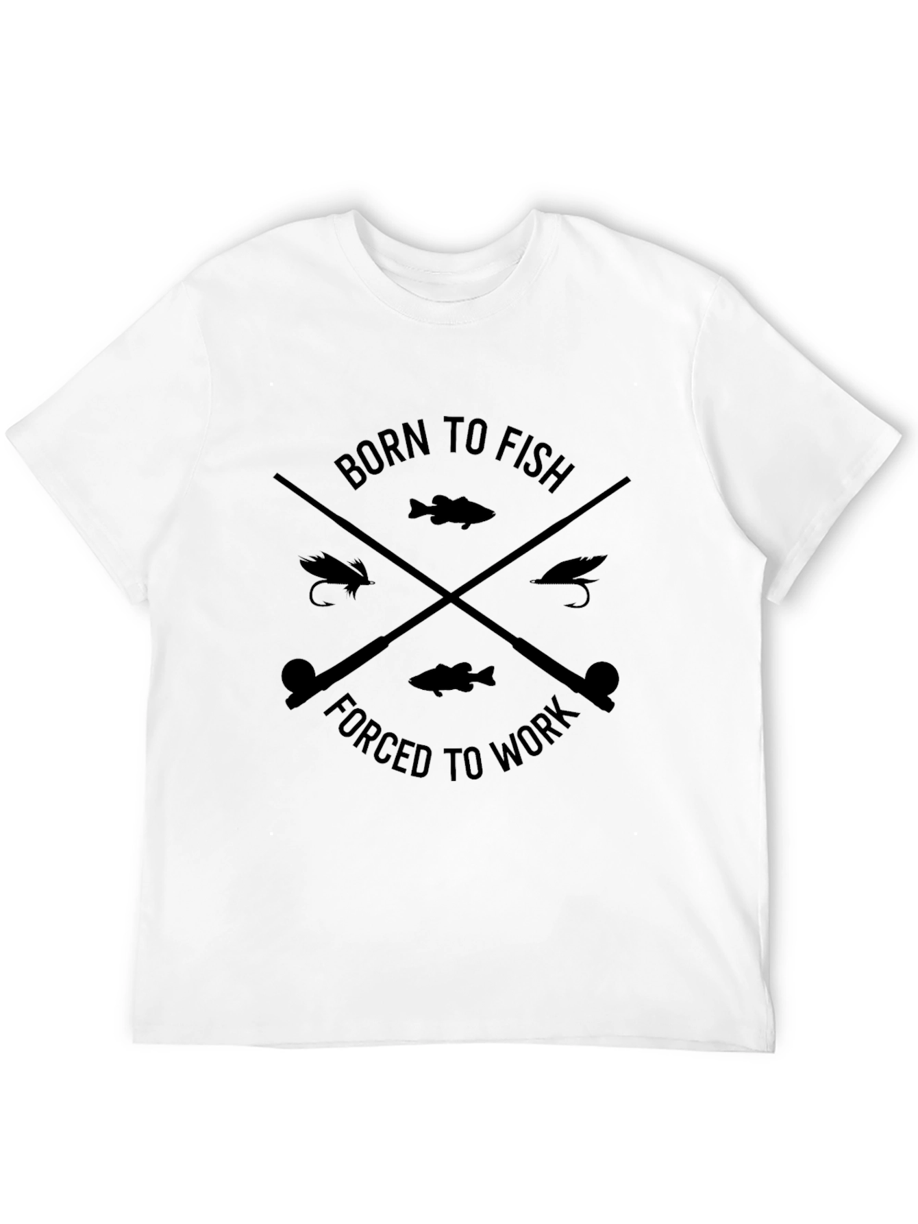 Born to Fish T-Shirt - Fishing Rod Design