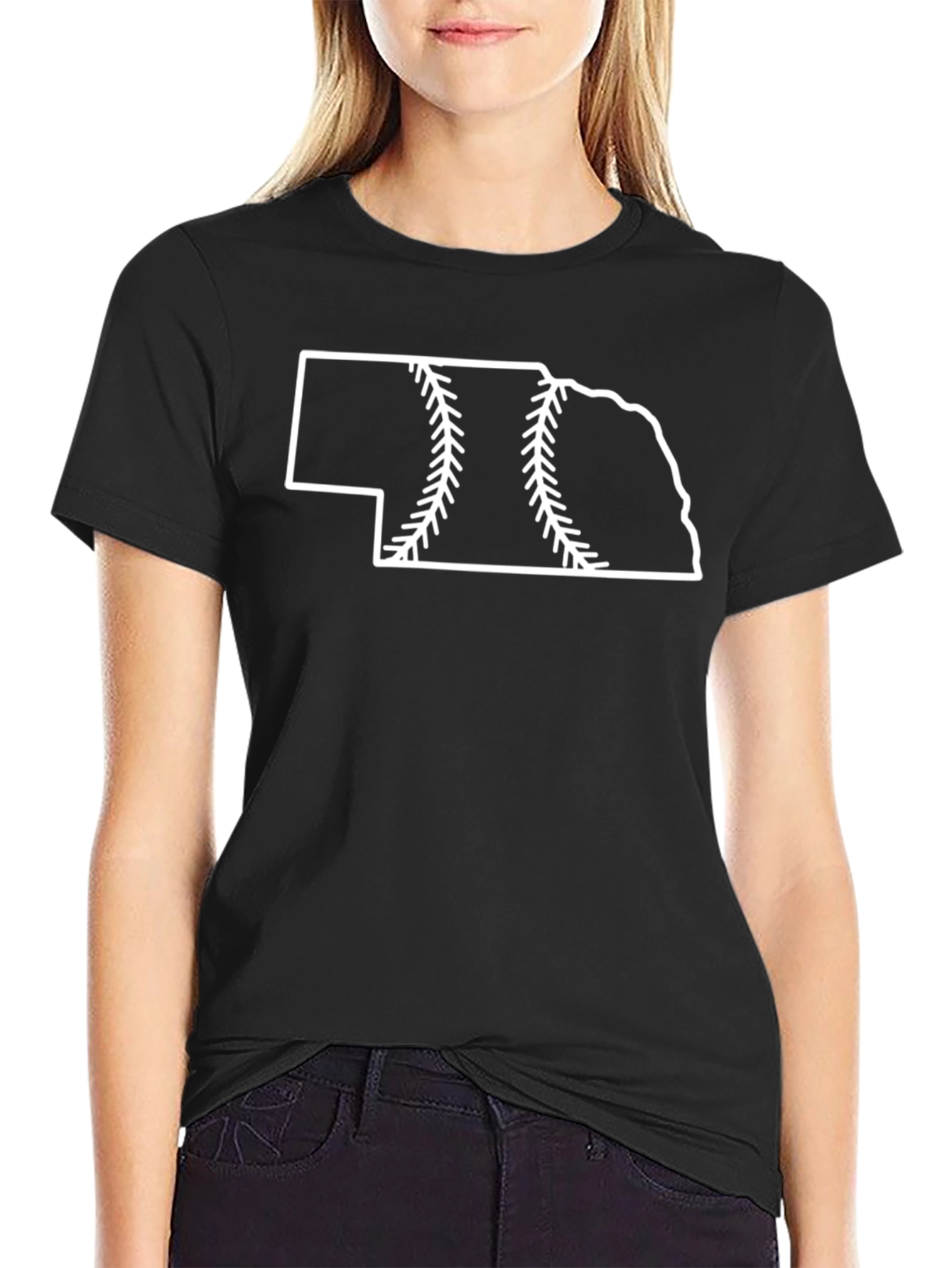 Nebraska Baseball State Outline T-Shirt
