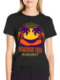 Hawaiian Soul Aloha Heart T-Shirt Retro Sunset
