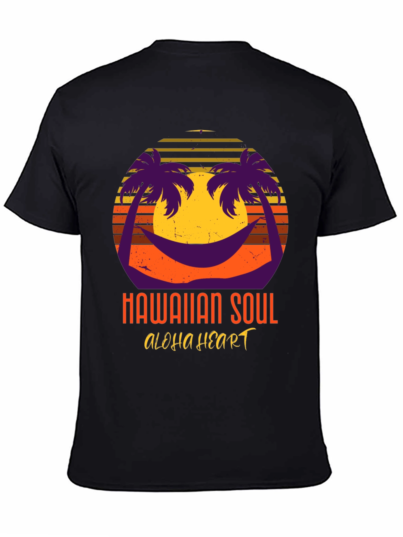 Hawaiian Soul Aloha Heart T-Shirt Retro Sunset