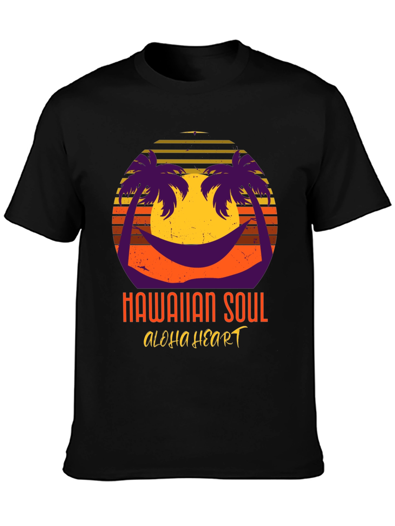 Hawaiian Soul Aloha Heart T-Shirt Retro Sunset