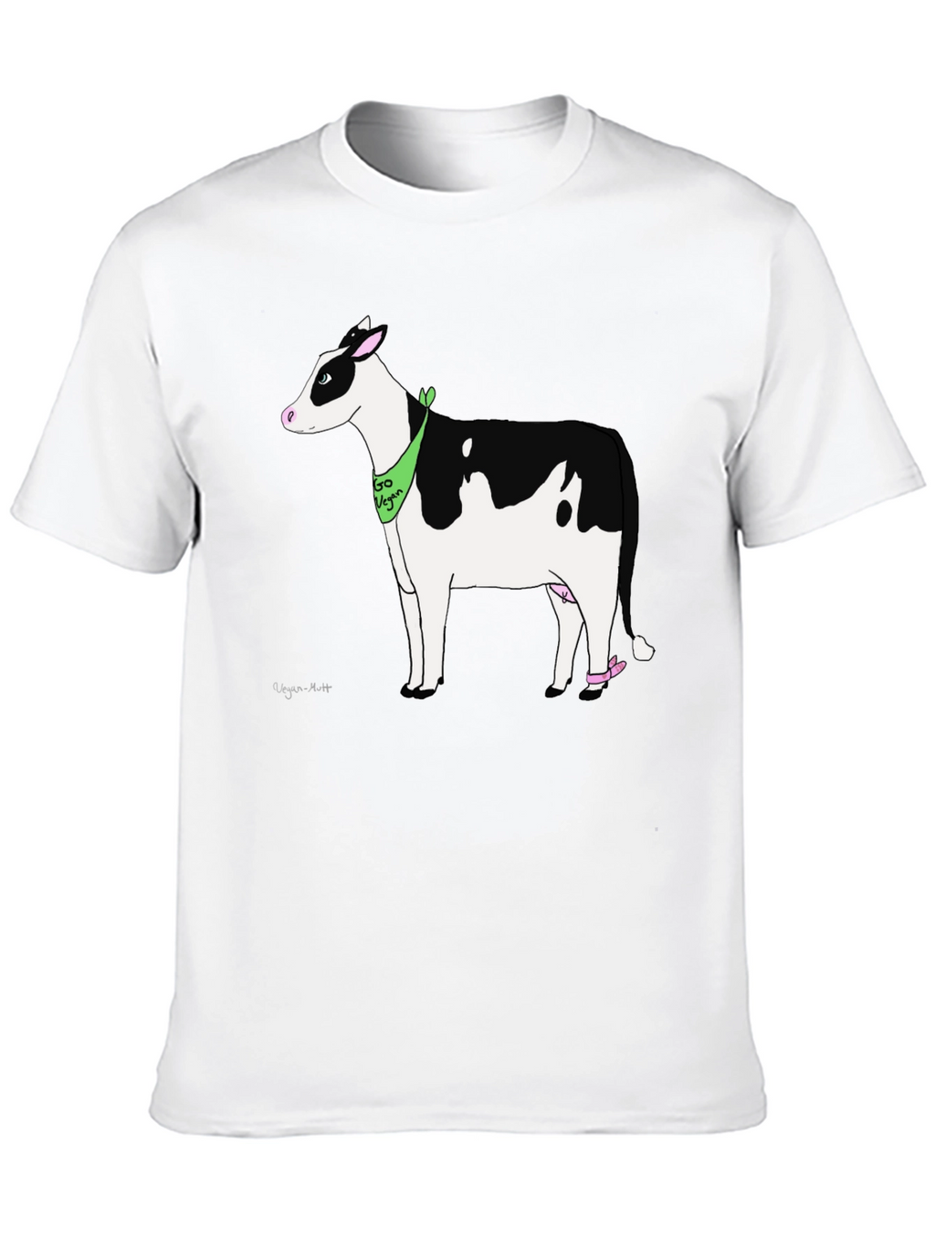 Vegan Cow Graphic T-Shirt - Black Cotton Tee