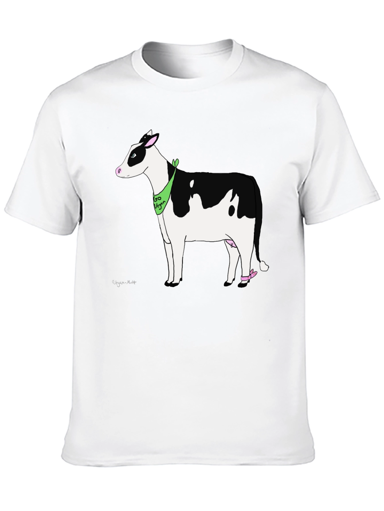 Vegan Cow Graphic T-Shirt - Black Cotton Tee