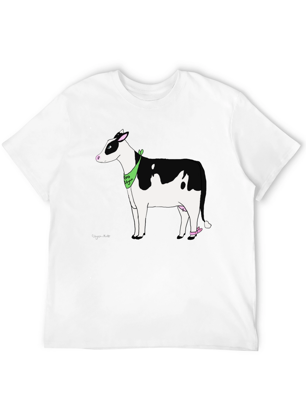 Vegan Cow Graphic T-Shirt - Black Cotton Tee