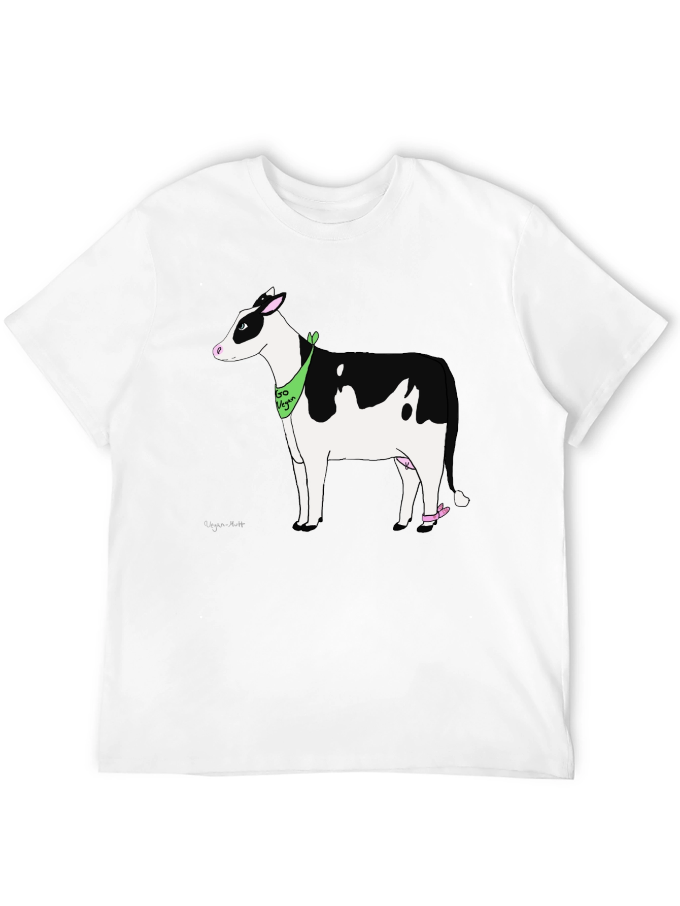Vegan Cow Graphic T-Shirt - Black Cotton Tee