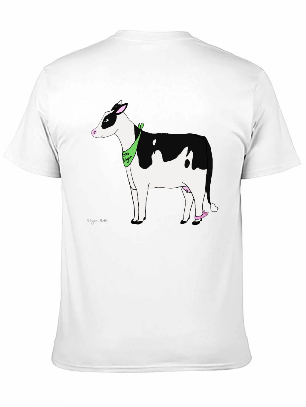 Vegan Cow Graphic T-Shirt - Black Cotton Tee