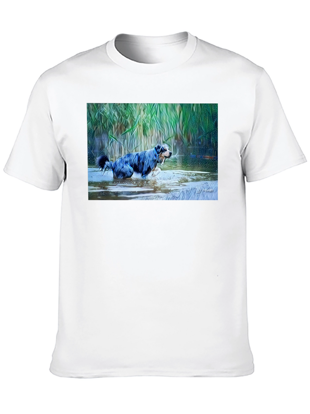 Dog in Water Graphic T-Shirt