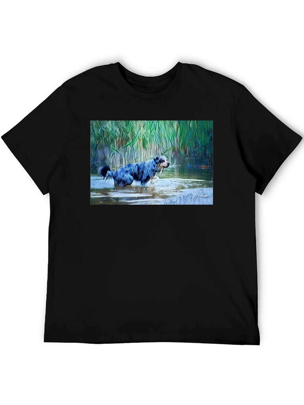 Dog in Water Graphic T-Shirt