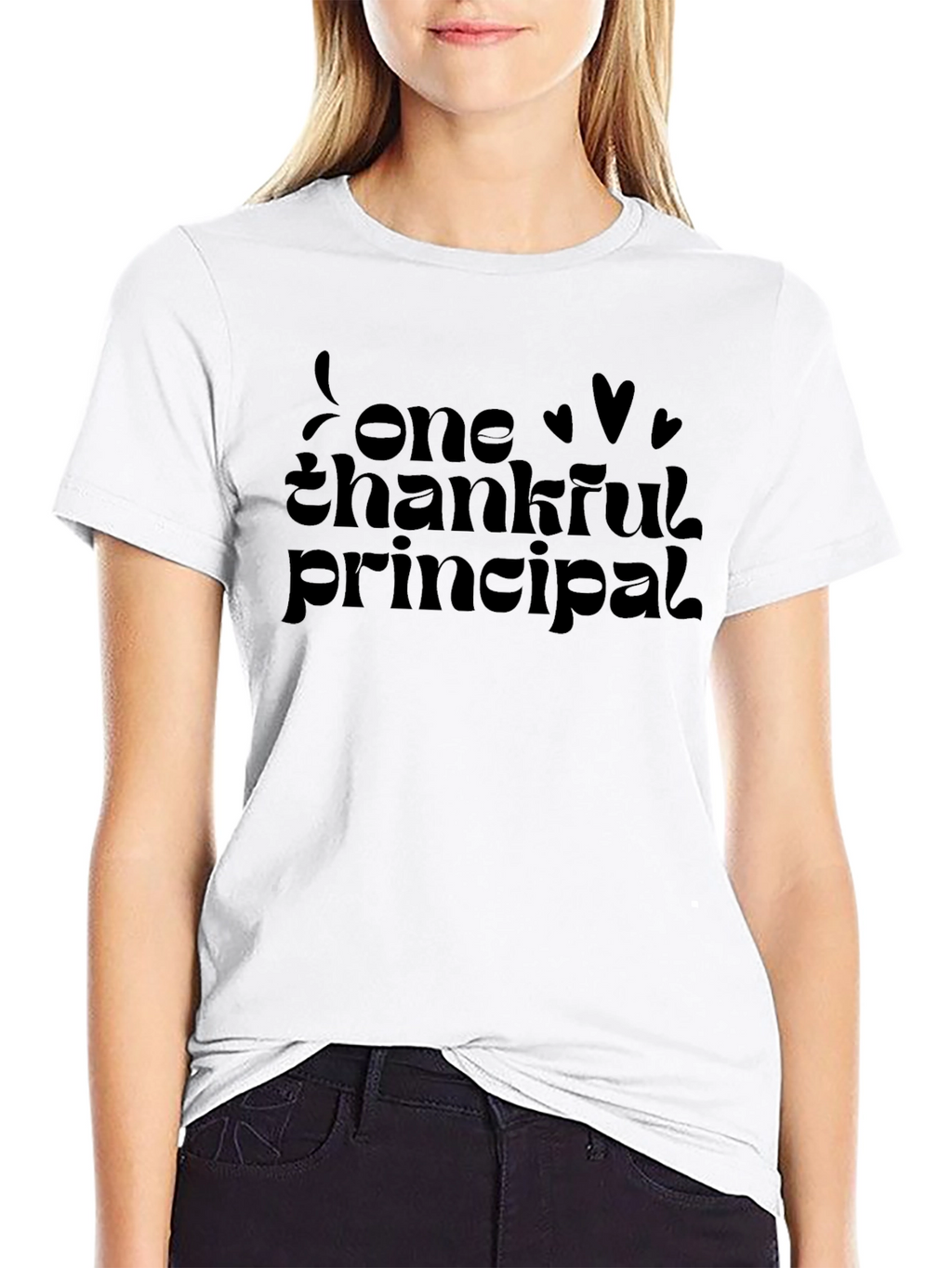 Thankful Principal T-Shirt - Black Crew Neck Tee